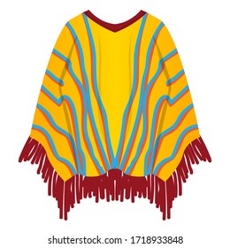 Isolated traditional mexican poncho. Decorated poncho - Vector