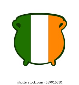 Isolated traditional money pot with the irish flag, Patrick's day vector illustration