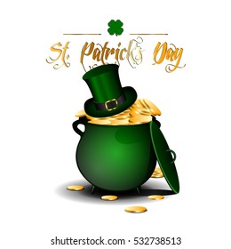 Isolated traditional money pot, Patrick's day vector illustration