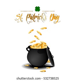 Isolated traditional money pot, Patrick's day vector illustration