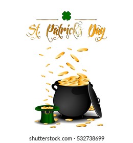 Isolated traditional money pot, Patrick's day vector illustration