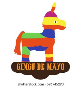 Isolated traditional party toy on a white background, Cinco de mayo vector illustration