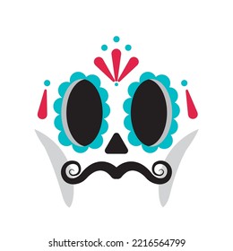 Isolated traditional skeleton head sketch icon Vector