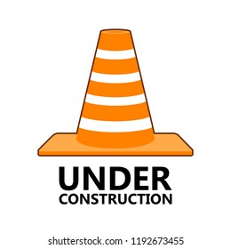 Isolated traffic cone. Under construction. Vector illustration design