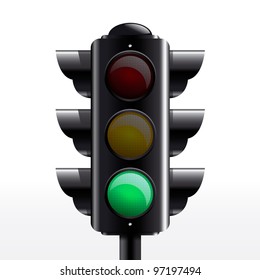 Isolated traffic light green vector