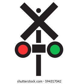 Isolated traffic light icon on a white background, Vector illustration