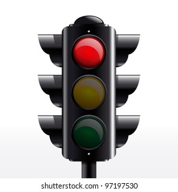 Isolated traffic light red vector