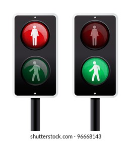 Isolated traffic light vector