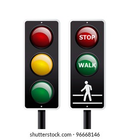 Isolated traffic light vector