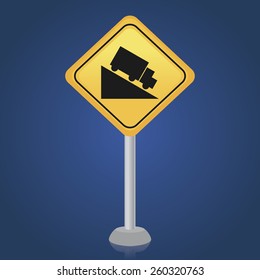 an isolated traffic signal on a blue background