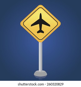an isolated traffic signal on a blue background