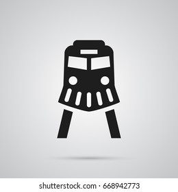 Isolated Train Icon Symbol On Clean Background. Vector Tram  Element In Trendy Style.