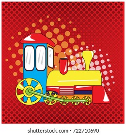 Isolated train toy on a colored background, Vector illustration
