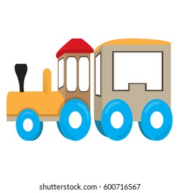 Isolated train toy on a white background, Vector illustration