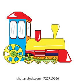 Isolated train toy on a white background, Vector illustration