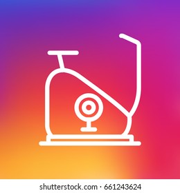 Isolated Training Bicycle Outline Symbol On Clean Background. Vector Exercise Bike Element In Trendy Style.