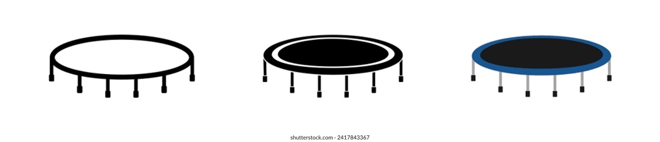 Isolated trampoline set. Bounce on a trampoline. Simple trampoline icon a vector design flat style