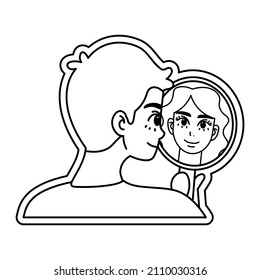 Isolated trans draw love gender human illustration vector