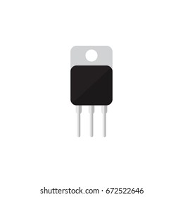Isolated Transistor Flat Icon. Receiver Vector Element Can Be Used For Receiver, Transistor, Set Design Concept.