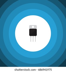 Isolated Transistor Flat Icon. Receiver Vector Element Can Be Used For Receiver, Transistor, Set Design Concept.