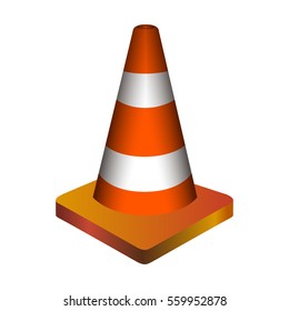 Isolated transit cone on a white background, Vector illustration