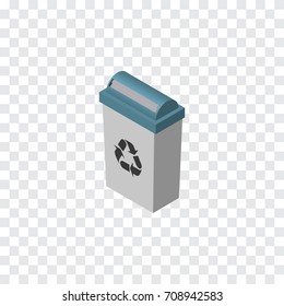 Isolated Trash Bin Isometric. Garbage Container Vector Element Can Be Used For Trash, Junk, Bin Design Concept.