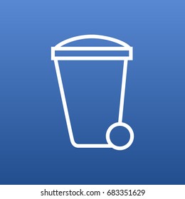 Isolated Trash Can Outline Symbol On Clean Background. Vector Recycle Bin  Element In Trendy Style.