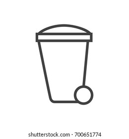 Isolated Trash Can Outline Symbol On Clean Background. Vector Recycle Bin  Element In Trendy Style.