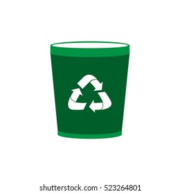 Isolated trash can with a recyclable icon, Vector illustration