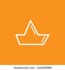 Isolated travel boat flat vector icon on orange background