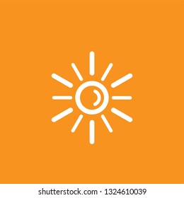 Isolated travel sun flat vector icon on orange background