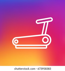 Isolated Treadmill Outline Symbol On Clean Background. Vector Running Track Element In Trendy Style.