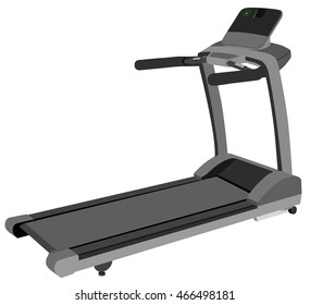 Isolated Treadmill In Vector, Running Fitness Simulator