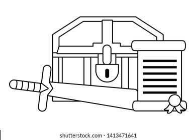 Isolated treasure chest design vector illustration