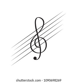Isolated treble clef note on a pentagram