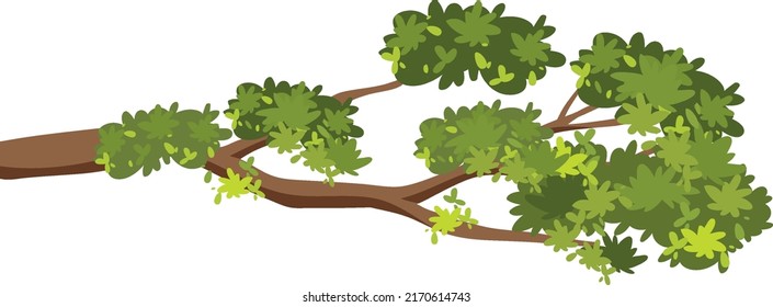 Isolated tree branch on white background illustration