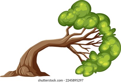 An isolated tree cartoon illustration