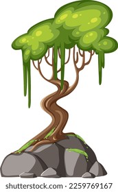 An isolated tree cartoon illustration