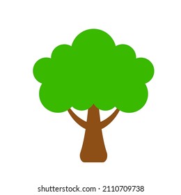 Isolated Tree flat vector illustration minimalist logo icon