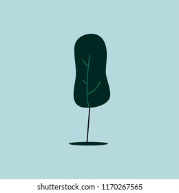 Isolated tree with green leaves illustration