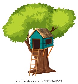 An isolated tree house illustration