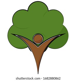 Isolated tree icon. Forest day. Natural plant - Vector