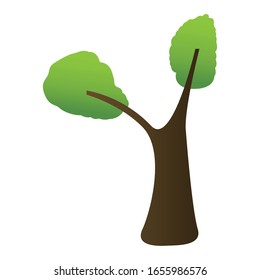 Icono de árbol aislado sobre un fondo blanco- Ilustración vectorial