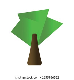 Isolated tree icon over a white background- Vector illustration