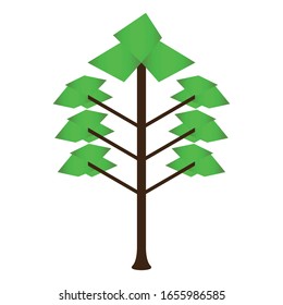 Isolated tree icon over a white background- Vector illustration