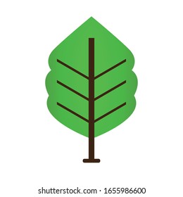 Icono de árbol aislado sobre un fondo blanco- Ilustración vectorial