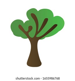 Einzelne Baumsymbol auf weißem Hintergrund - Vektorillustration