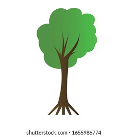 Einzelne Baumsymbol auf weißem Hintergrund - Vektorillustration