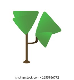 Isolated tree icon over a white background- Vector illustration