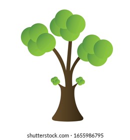 Icono de árbol aislado sobre un fondo blanco- Ilustración vectorial